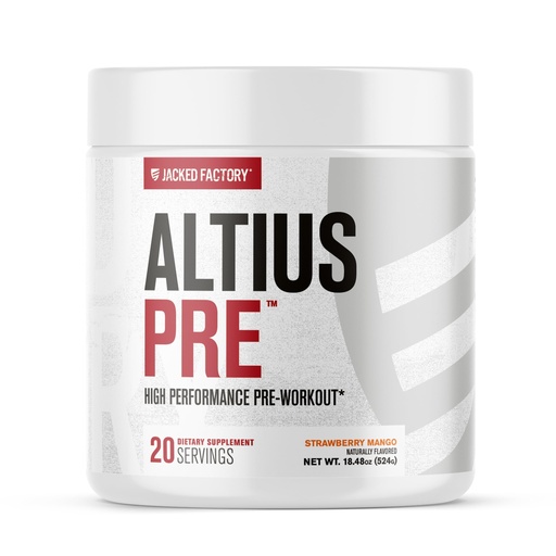 [BRSRACADCUIRADI2] Jacked Factory Altius Pre Workout Powder - High Performance Preworkout w/L-Citrulline, Creatine Monohydrate, Beta-Alanine, Alpha GPC, & PurCaf for Strength & Energy - 20 Servings, Strawberry Mango