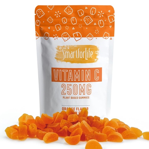 [BRSWYZD3AUFWOFLP] Smart for Life Vitamin C Gummies - Plant-Based Vegan Vitamin C Gummies Natural Orange Flavor - Immune Support Gummies for Adults and Kids - Non-GMO - Dietary Supplement - 60 Count