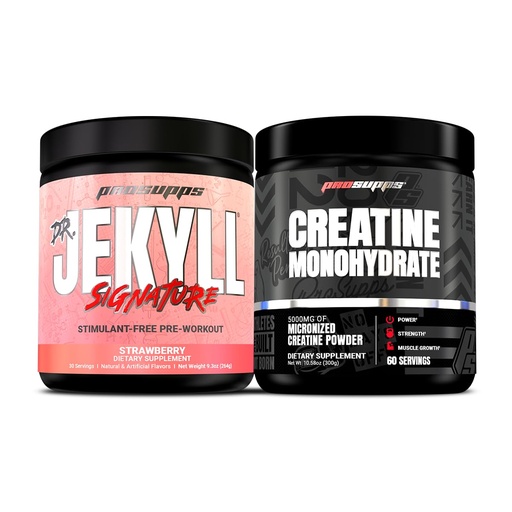 [BRSRAHAFCMDRQGQ7] PROSUPPS Dr. Jekyll Performance Pre-Workout, Strawberry, and Creatine 300 Bundle