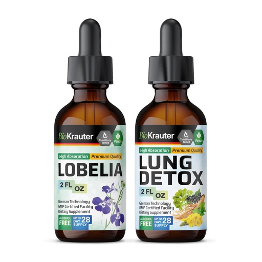 [BRSRAGDYOABGCELD] BIO KRAUTER Lobelia Tincture 2 Fl. Oz. & Lung Detox Tincture 2 Fl. Oz.