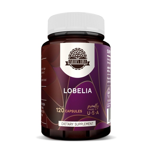 [BRSWGCALA54GC2DV] Earth's Love - Lobelia 120 Capsules, 375 mg, Responsibly farmed Lobelia Dried Herb (120 Capsules)