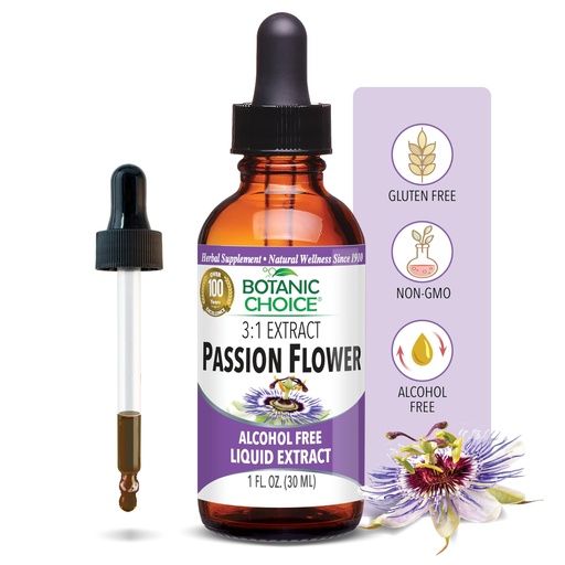 [BRSWIZIHON6AEELO] Botanic Choice Passion Flower Liquid Extract - Alcohol-Free Herbal Supplement, Traditional Support for Relaxation - 1 Fl. Oz
