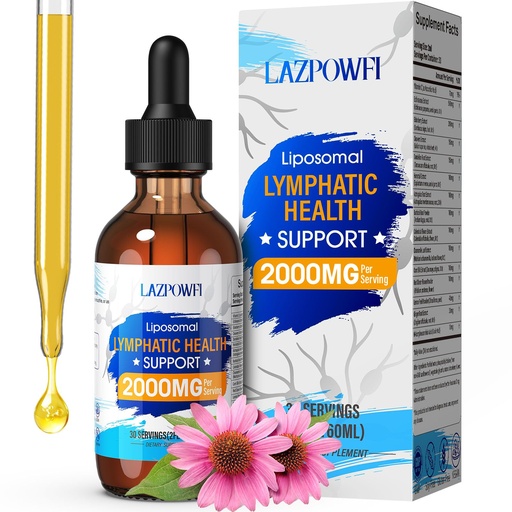 [BRSRGAL3AB7BE33K] Lymphatic Drainage Drops – Liposomal Lymphatic Drainage Supplements with Echinacea 500mg, Elderberry, Burdock Root & Dandelion – Liquid Lymphatic Drops, 2 fl oz