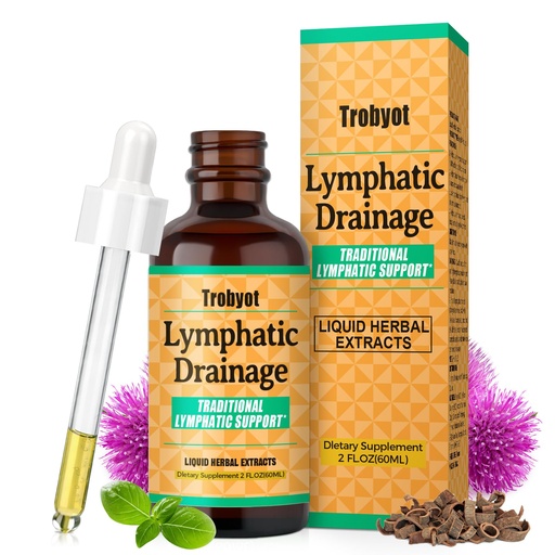 [BRSRGBQQBADQEAIU] Lymphatic Drainage Drops - Features Cleavers (Lymphatic), Prickly Ash Bark (Circulation), Red Clover Flower (Balance) - Immune Support Formula,2fl oz