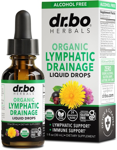 [BRSREYYFPMIQYAD5] Lymphatic Drainage Supplements Drops - Organic Lymphatic Support Liquid Drops Cleanse with Echinacea, Lymph System Support Supplement, Lymph Node Detox Cleanse System Drainage - 1oz Non-GMO Organics
