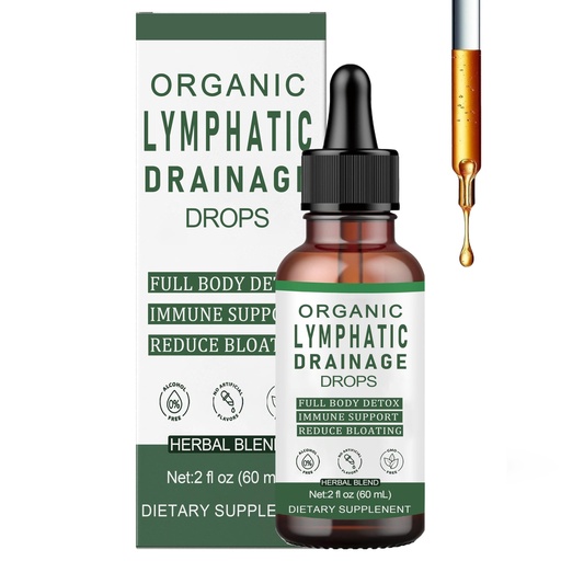 [BRSRG233BAPQEC33] Lymphatic Drainage Drops, Lymphatic Support Liquid Drops, with Herbal Ingedients, Reduce Bloating, Full Body Detox & Cleanse, Promote Circulation, Vegan, Non-GMO (60ml) (1)
