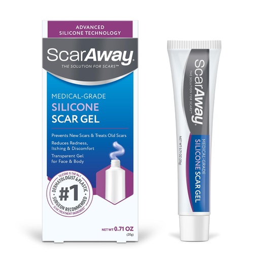 [BRSRMCD6CB6BGFY2] ScarAway Silicone Scar Gel, Helps Improve Size, Color & Texture of Hypertrophic & Keloid Scars from Injury, Burns & Surgery, Water Resistant, 20g (0.7 Oz)