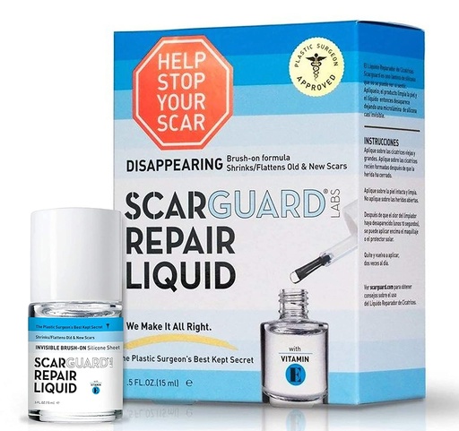 [BRSWIYQ3AIFQAYLY] Scarguard - Invisible Brush-On Silicone Sheet with Vitamin E - Scar Removal for Keloids, Burn Scars, Surgery Scars, Stitches, Cuts - No Ugly Scar Sheets, Cream or Messy Scar Gel Needed