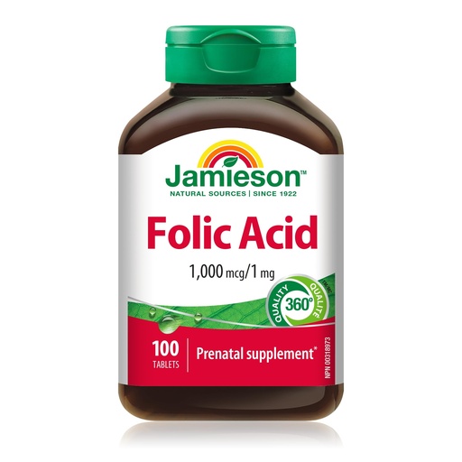 [BRSWIEIZOQMRQGYZ] Jamieson Folic Acid 1mg 100 Tables