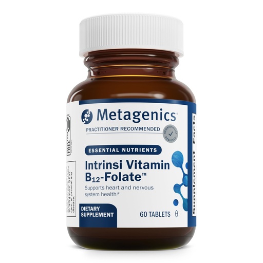 [BRSWIYABCACGMEDK] Metagenics Intrinsi Vitamin B12-Folate - with Methylcobalamin, L-5-MTHF & Intrinsic Factor - Supports Energy Metabolism, Nervous System & Heart Health - Non-GMO & Gluten-Free - 60 Tablets