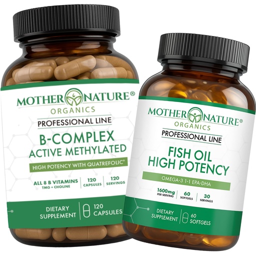 [BRSREHD7AUPRQFDV] Mother Nature Organics Superfoods for Organic Living B Complex & Omega-3 Fish Oil Bundle – Energy, Heart & Brain Support | Mood, Immune & Stress Balance | Non-GMO, Gluten-Free
