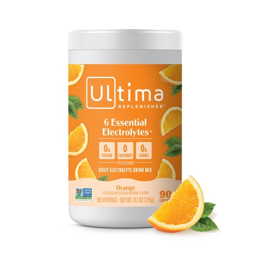 [BRSWKGYAAQOAAHDU] Ultima Replenisher Daily Electrolyte Powder Drink Mix – Sugar Free – Orange, 90 Servings – Hydration Powder with 6 Key Electrolytes and Trace Minerals – Keto Friendly, Vegan, Non-GMO