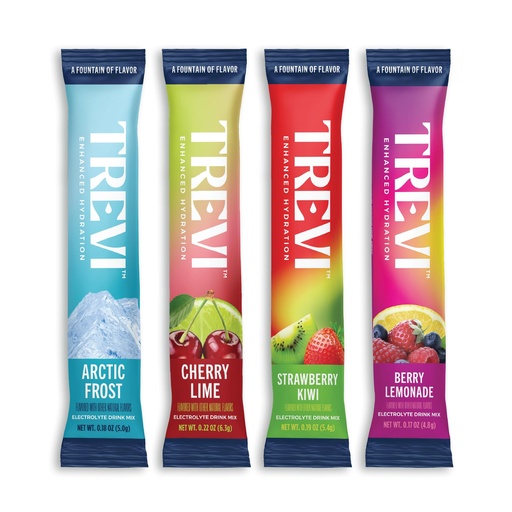 [BRSREFIPBEHA2CLZ] TREVI™ Everyday Sugar Free Electrolytes - Essential Drink Mix Hydration Powder Packets - 28 Count - Favorites Variety Pack - Cherry Lime, Strawberry Kiwi, Berry Lemonade, Arctic Frost