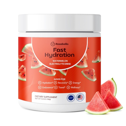 [BRSREGAEDMHGY2T5] Rosabella Electrolyte Drink Powder – Watermelon – Sugar-Free Hydration Drink Mix – Electrolytes Powder with Sodium, Potassium, Magnesium, Calcium – Travel Jar – 30 Servings (5.6 oz)