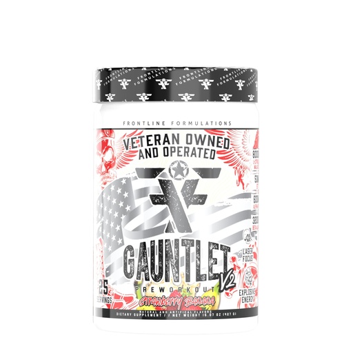 [BRSROZIKCMHRUHQU] Gauntlet Pre-Workout Powder, Explosive Workouts, Laser Focus, Mid Stim, Amazing Flavor, Veteran Owned and Operated, Packaging May Vary (25 Servings, Strawberry Banana)