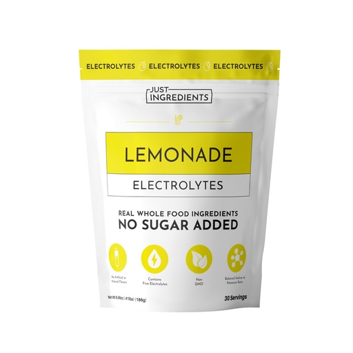 [BRSREGLYOYNW2HLX] JUST INGREDIENTS Lemonade Electrolytes Drink Mix - Coconut Water, Sea Salt, Trace Minerals - 30 Servings