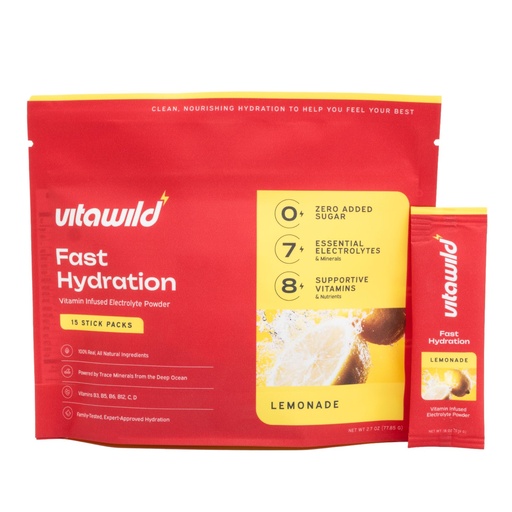 [BRSRG2Q2OJ6AOCTG] Clean Electrolytes Powder Packets No Sugar Added, 8 Vitamins & 7 Electrolytes Drink Mix Hydration Powder, Zero Sugar Added Hydrate Single Serve Travel Packs, 15 Water Hydration Packets, Lemonade