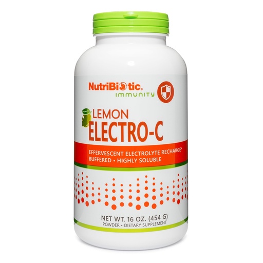 [BRSWIY36CYPGAFDI] NutriBiotic - Lemon Electro-C, Vitamin C & Electrolyte Powder, 16 OZ | 850 Mg Vitamin C Per Serving | Effervescent Electrolyte Recharge | Buffered & Highly Soluble | Free of Calories, Gluten & Non-GMO