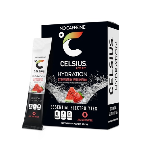 [BRSRAAL3CQPA4AYZ] CELSIUS Hydration™ Strawberry Watermelon, Sugar Free Electrolyte Hydration Drink Mix (Pack of 14)