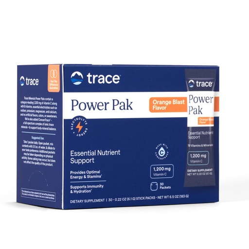 [BRSWIYYFCV6R423A] Trace Minerals Electrolyte Stamina Power Pak Non-GMO, Orange Blast, 30 Count
