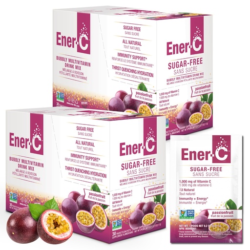[BRSRMZICBZ5AYDT4] Ener-C Sugar Free Multivitamin Drink Mix - Passionfruit, 60 Count | Vitamin Powder for Water, Electrolytes Powder No Sugar, Hydration Boost Packets, Zero Sugar, Vitamin C & B12