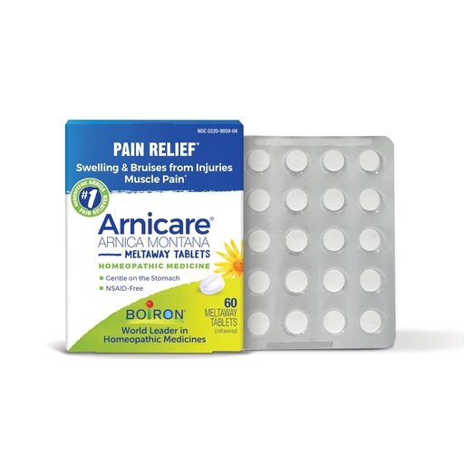 [BRSWIZAAOQAACDD4] Boiron Arnicare Tablets for Pain Relief from Muscle Pain, Joint Soreness, Swelling from Injury or Bruises - 60 Count