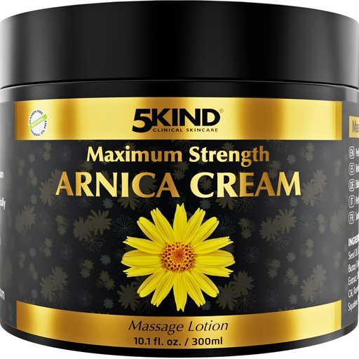 [BRSRAZYDOAGRACT7] 5kind Extra Strong Arnica Cream for Bruising and Swelling 10.1 Fl Oz - Arnica Bruise Cream Extra Strength Fast Healing Thin Skin - High Concentration Arnica Montana Extract for Bruises-Natural Formula