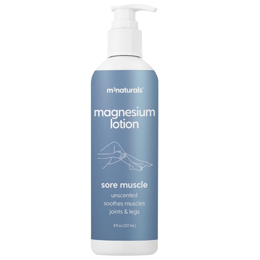 [BRSRACAFC55WGDY4] Sore Muscle Magnesium Lotion for Sleep, Relaxing Post-Workout Cream with Arnica Oil for Leg Cramps, Sore Feet and Joints | With Moisturizing Shea Butter, Coconut Oil, Collagen and Stem Cells, 8 fl oz