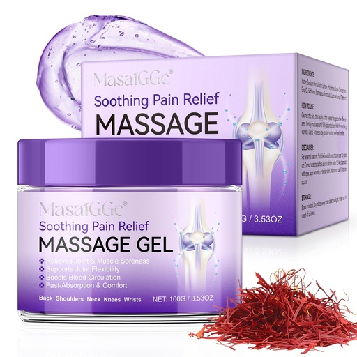 [BRSREEA6B4IAMALG] Soothing Massage Gel - Joint Massage Purple Gel, Natural Ingredients & Fast-Absorbing for Soothing Joint, Shoulder, Knee, Back & Muscle Stiffness