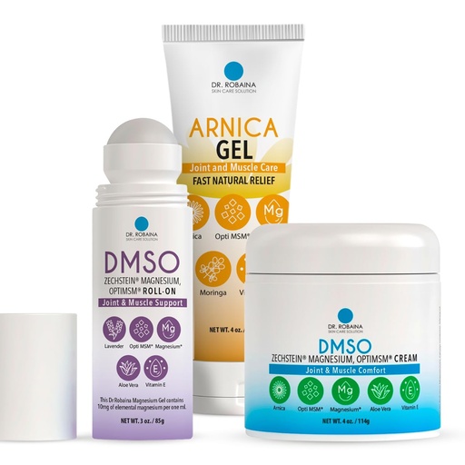 [BRSRACTQOV4BEDTG] DMSO Lavender & Arnica Essentials Bundle – 99.9% Pure Pharmaceutical Grade DMSO & Arnica Gel | Lavender Roll-On & Hydrating Cream | Fast-Absorbing & Non-Greasy | Made in USA