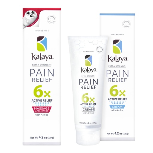 [BRSREFD4A57RU3LB] Kalaya 6X Pain Relief Arnica Cream with Massager and 6X Extra Strength Pain Relief Cream
