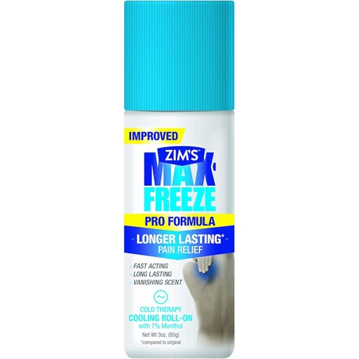 [BRSWIEAMOYOB6ETM] Zim's Max Freeze Pain Relief Roll On, 3 Ounces each (Value Pack of 2)