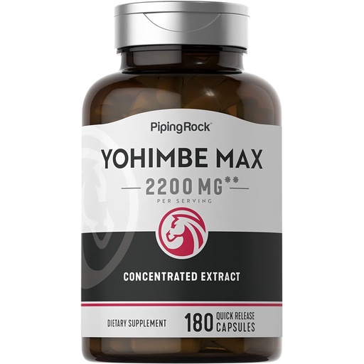 [BRSWGZIHBUCBOCL7] Piping Rock Yohimbe Supplements for Men | 180 Capsules | Max Concentrated Extract | with Pausinystalia Yohimbe | Non-GMO, Gluten Free Supplement