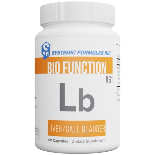 [BRSWECQOCANWY23X] Systemic Formulas Lb – Liver/Gall Bladder 60 Capsules Bio Function #61. Liver + Gall Bladder Support, Portal Duct Function Supplement. Contains Red Beet Root Powder.
