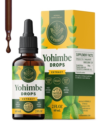 [BRSREEAFDMHBQ2QV] HERBAMAMA Yohimbe Supplements for Men & Women - Vegan Overall Support with Yohimbe Bark Extract - Non-GMO, Alcohol & Sugar-Free Yohimbine Drops, 42-Day Supply