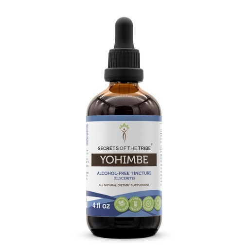 [BRSWEC33BN5WAD3K] Secrets of the Tribe Yohimbe Alcohol-Free Liquid Extract, Wildcrafted Pausinystalia yohimbe Dried Bark (4 FL OZ)