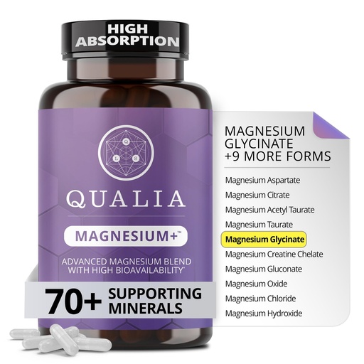 [BRSRA2YKAEFAAC3G] Qualia Magnesium Supplement | 10 Bioavailable Forms, Including Magnesium Glycinate, with 70+ Supporting Minerals, +7 Amino Acids | Doctor-Formulated to Support Sleep, Stress Relief, Heart, Relaxation