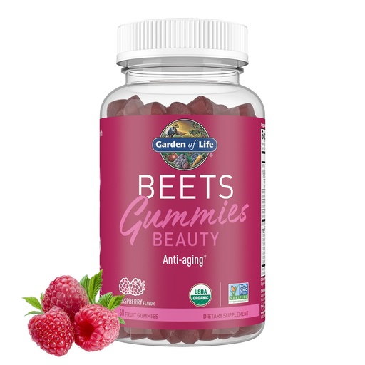 [BRSW2GIKB4NWKHLP] Garden of Life Organic Beet Root Gummies Made of Pectin with Antioxidants, Vitamin C, Biotin & B12 for Hair, Skin & Nails – BEETS Beauty Gummies – Vegan, Gluten Free, Non GMO, Raspberry, 30 Servings