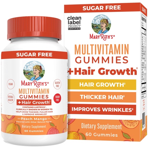[BRSRAGIYB4DQYFY6] MaryRuth's Multivitamin + Hair Growth Gummies | with Lustriva® | Biotin 10000mcg | B Vitamins | Formulated for Thicker Hair, Wrinkles, Fine Lines, Skin Care | Ages 18+ | 30 Servings