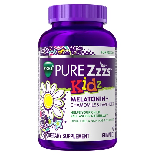[BRSWGHD5OYPGEDT3] PURE Zzzs Kidz, Kids Melatonin Gummy, Sleep Aid, Low Amount of Melatonin for Kids, with Chamomile and Lavender, Melatonin 1 mg, Melatonin Gummies Kids, Berry Flavored, 72 Sleep Gummies