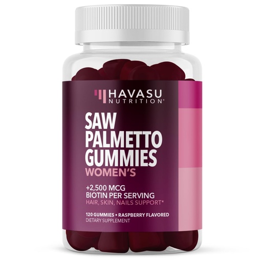 [BRSRMBQ5CB5QADQ3] Saw Palmetto for Women with 2500mcg Biotin - DHT Blocker and Hair, Skin, Nail Health Gummies - 120 Count - Supports Stronger and Fuller Looking Locks and Radiant Skin - Vegan, Non-GMO, 2 Month Supply