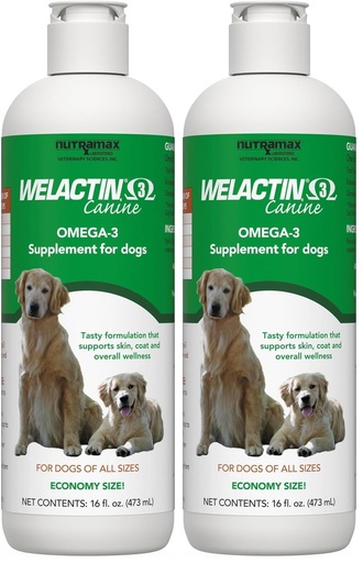 [BRSRGGQKA57AKA3X] Nutramax Welactin Omega 3 Fish Oil for Dogs,Skin and Coat Health Supplement,Plus Joint,Immune,Kidney,and Brain Support,Premium Omega 3 Fatty Acids,for Dogs,16 Ounce Liquid,(Pack of 2)
