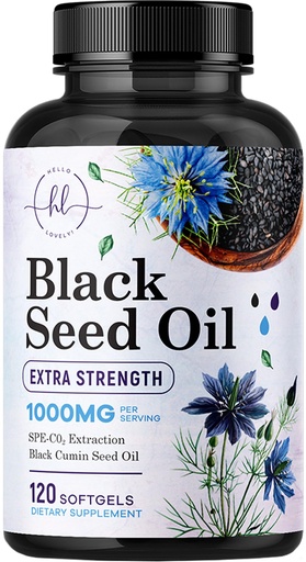 [BRSRA2QQDF7WAHT6] Black Cumin Seed Oil 1000mg Per Serving - Premium Nigella Sativa Blackseed Softgels, Pure Natural Black Cumin Seed Oil & Antioxidant for Skin & Immune Support - Non GMO, Bottled in USA - 120 Softgels