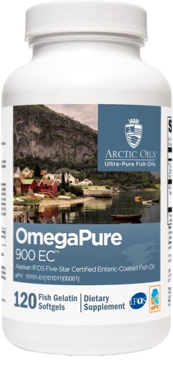 [BRSRMGQTCUCQOYA3] XYMOGEN OmegaPure 900 EC - Cardiovascular & Brain Support - IFOS Five-Star Certified Fish Oil - DHA EPA Omega-3 Supplement - Triglyceride Form - 120 Softgels