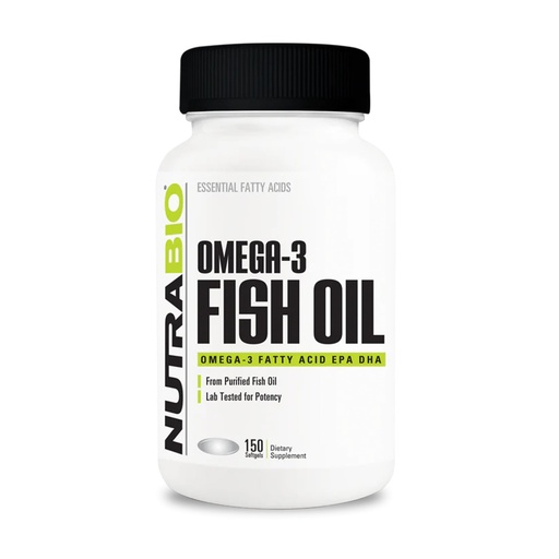 [BRSWIEAZDIOAEC3A] NutraBio Omega 3 Fish Oil Supplements, 2,000mg, 150 Softgels - EPA DHA Omega 3 Fatty Acid Supplement to Help Support a Healthy Heart