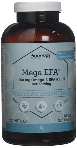 [BRSWIZT7BMCQK2L4] Vitacost Synergy Mega EFA® Mini Gels - 1200 mg per serving Omega 3 EPA & DHA Natural Strawberry -- 240 Softgels