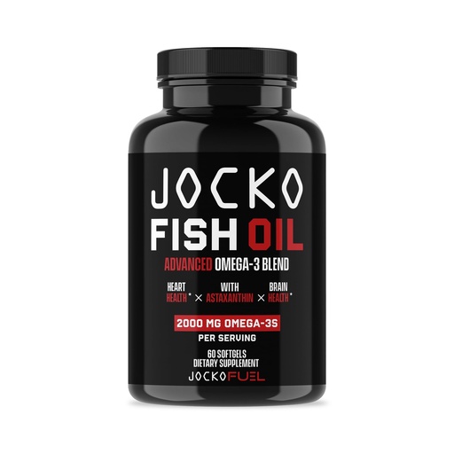 [BRSROCYBBEFB63IU] Jocko Fuel Omega 3 Fish Oil Supplement 2000mg - Burpless Fatty Acid Supplement, Wild Caught, Powerful Antioxidant with Astaxanthin (60 Capsules)