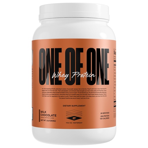 [BRSRACT2OQIQ23DD] ONE OF ONE Whey Protein Powder – 25g Whey Protein Concentrate with Digestive Enzymes, Gluten Free, Low Carb, Post-Workout Recovery – Milk Chocolate Flavor, 2lb