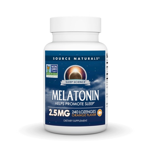 [BRSWIYQOAUNAE2AZ] Source Naturals Melatonin 2.5 mg - 240 Orange Flavored Lozenges