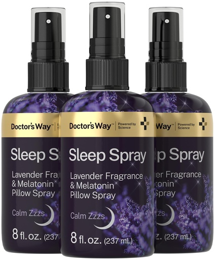 [BRSRAYAZPIPQGG33] Doctor's Way Sleep Spray 8 fl oz | 3 Pack | with Lavender & Melatonin | Fragrance Pillow Spray | Non-GMO, Gluten Free, Paraben Free